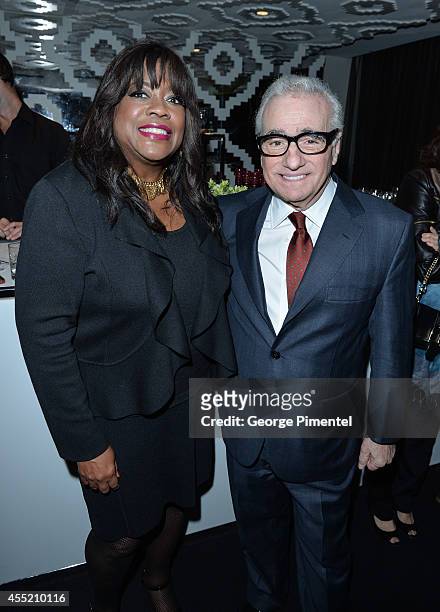 Chaz Ebert and director Martin Scorsese attend the Ebert Dinner Hosted By Chaz Ebert And Martin Scorsese during the 2014 Toronto International Film...