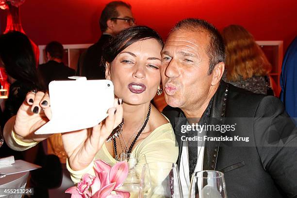 Mila Wiegand and Kai Ebel attend the Bertelsmann Summer Party at the Bertelsmann representative office on September 10, 2014 in Berlin, Germany.