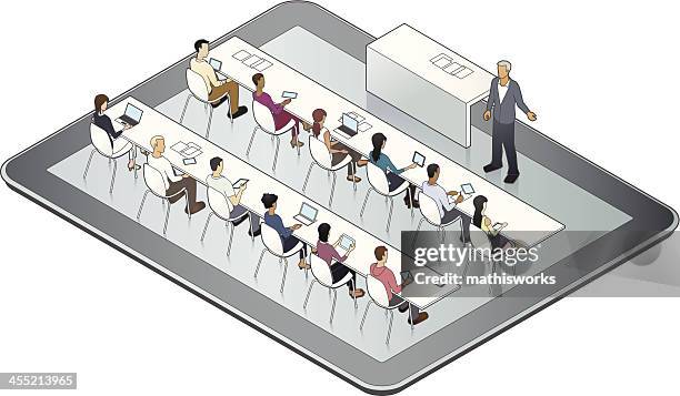 online university image - lecture hall stock illustrations