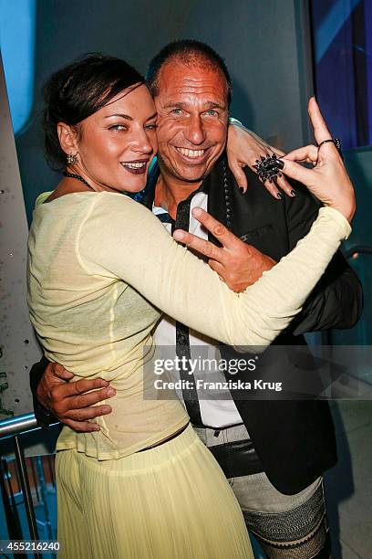 Mila Wiegand and Kai Ebel attend the Bertelsmann Summer Party at the Bertelsmann representative office on September 10, 2014 in Berlin, Germany.