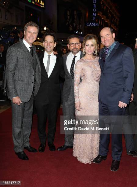 Will Ferrell, Paul Rudd, Steve Carell, Christina Applegate and David Koechner attend the UK premiere of "Anchorman 2: The Legend Continues" at the...