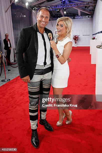 Kai Ebel and Jennifer Knaeble attend the Bertelsmann Summer Party at the Bertelsmann representative office on September 10, 2014 in Berlin, Germany.