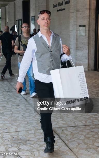 Personality Robert Verdi is seen at the Lincoln Center during Mercedes-Benz Fashion Week Spring 2015 on September 10, 2014 in New York City.