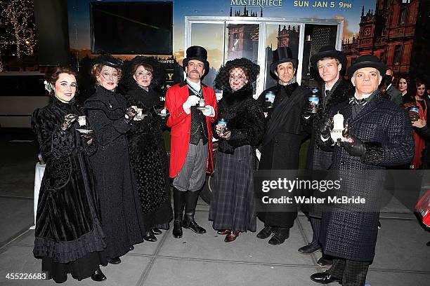 Lauren Worsham, Joanna Glushak, Catherine Walker, Jefferson Mays, Jennifer Smith, Price Waldman, Jeff Kready and Eddie Korbich visit the "Downton...