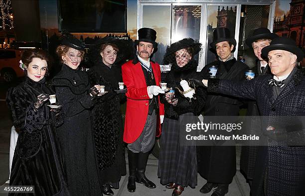 Lauren Worsham, Joanna Glushak, Catherine Walker, Jefferson Mays, Jennifer Smith, Price Waldman, Jeff Kready and Eddie Korbich visit the "Downton...