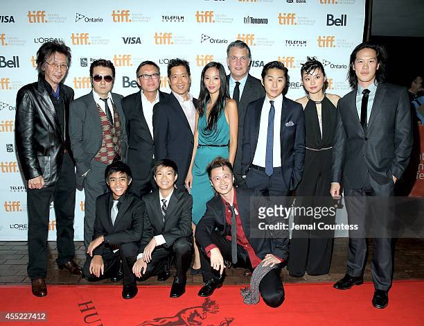 Actors Geoff Lee and Shing Ka, director Andrew Lau, director Andrew Loo, actress Shuya Chang, Chief Executive Officer of IM Global and producer...