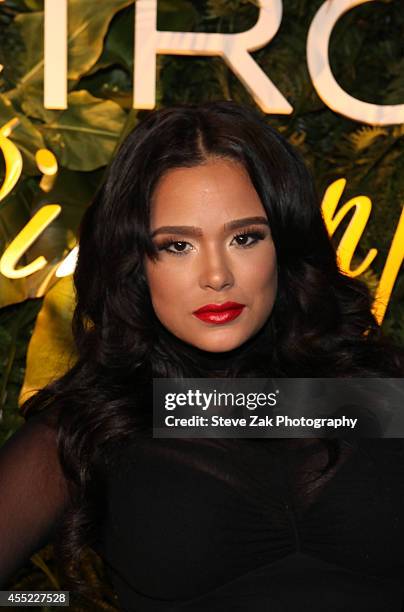 Emily Bustamante attends CIROC Offical Toast Of Mercedes-Benz Fashion Week With Designer Erin Fetherston at The Courtyard at Lincoln Center on...