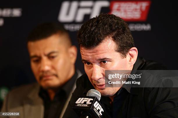 Anthony Perosh speaksAnthony Perosh during the UFC Fight Night: Rockhold v Bisping Press Event at Museum of Contemporary Art on September 11, 2014 in...