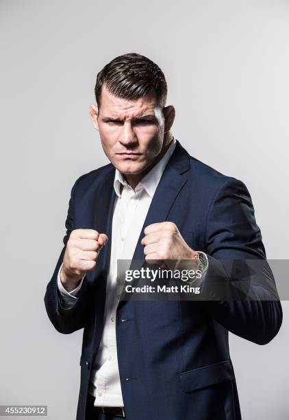 Michael Bisping poses during the UFC Fight Night: Rockhold v Bisping Press Event at Museum of Contemporary Art on September 11, 2014 in Sydney,...