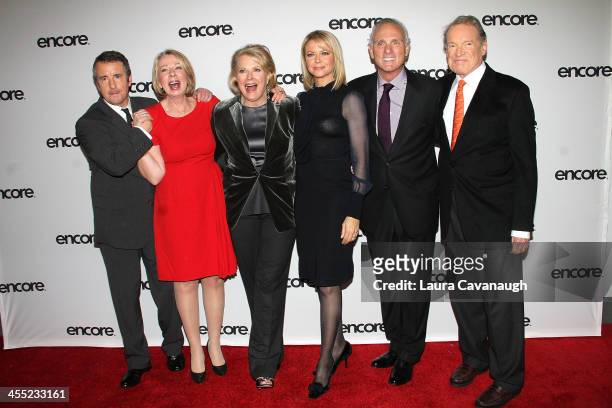 Grant Shaud, Diane English, Candice Bergen, Faith Ford, Joe Regalbuto and Charles Kimbrough attend the "Murphy Brown" 25th anniversary event at the...