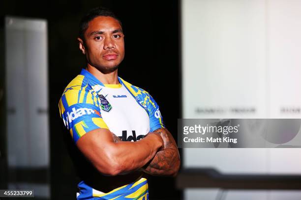 Willie Tonga of the Parramatta Eels poses during a NRL Nines media announcement at Rugby League Central on December 12, 2013 in Sydney, Australia.