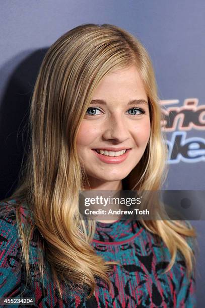 Singer Jackie Evancho attends "America's Got Talent" season 9 post show red carpet event at Radio City Music Hall on September 10, 2014 in New York...