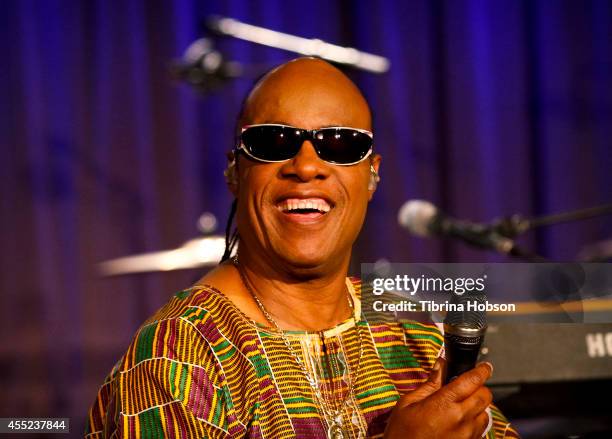 Stevie Wonder attends his press tour announcement at The GRAMMY Museum on September 10, 2014 in Los Angeles, California.