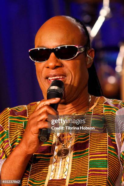 Stevie Wonder attends his press tour announcement at The GRAMMY Museum on September 10, 2014 in Los Angeles, California.