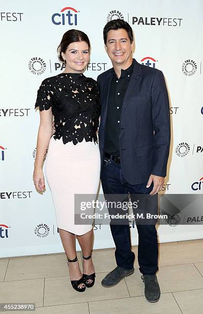 Actress Casey Wilson and actor Ken Marino attend The Paley Center for Media's PaleyFest 2014 Fall TV Preview - NBC, of the television show "Marry Me"...