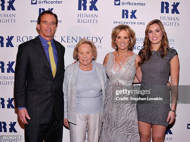 Robert F. Kennedy Jr., Ethel Kennedy, President of RFK Center Kerry Kennedy, and Mariah Kennedy Cuomo attend Robert F. Kennedy Center For Justice And...