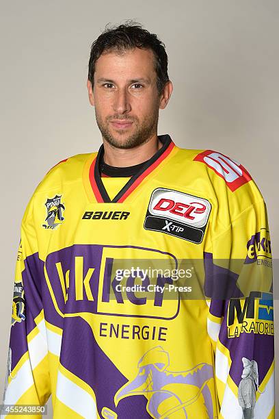 Francois Methot of Krefeld Pinguine during the portrait shot on august 14, 2014 in Krefeld, Germany.