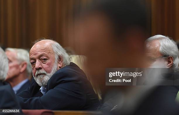 Reeva Steenkamp's father, Barry Steenkamp sits in the Pretoria High Court on September 11 in Pretoria, South Africa. South African Judge Thokosile...