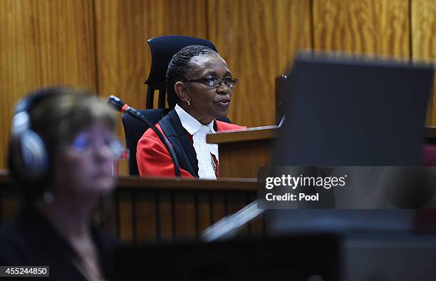 Judge Thokozile Masipa sits in the Pretoria High Court on September 11 in Pretoria, South Africa. South African Judge Thokosile Masipa is due to give...
