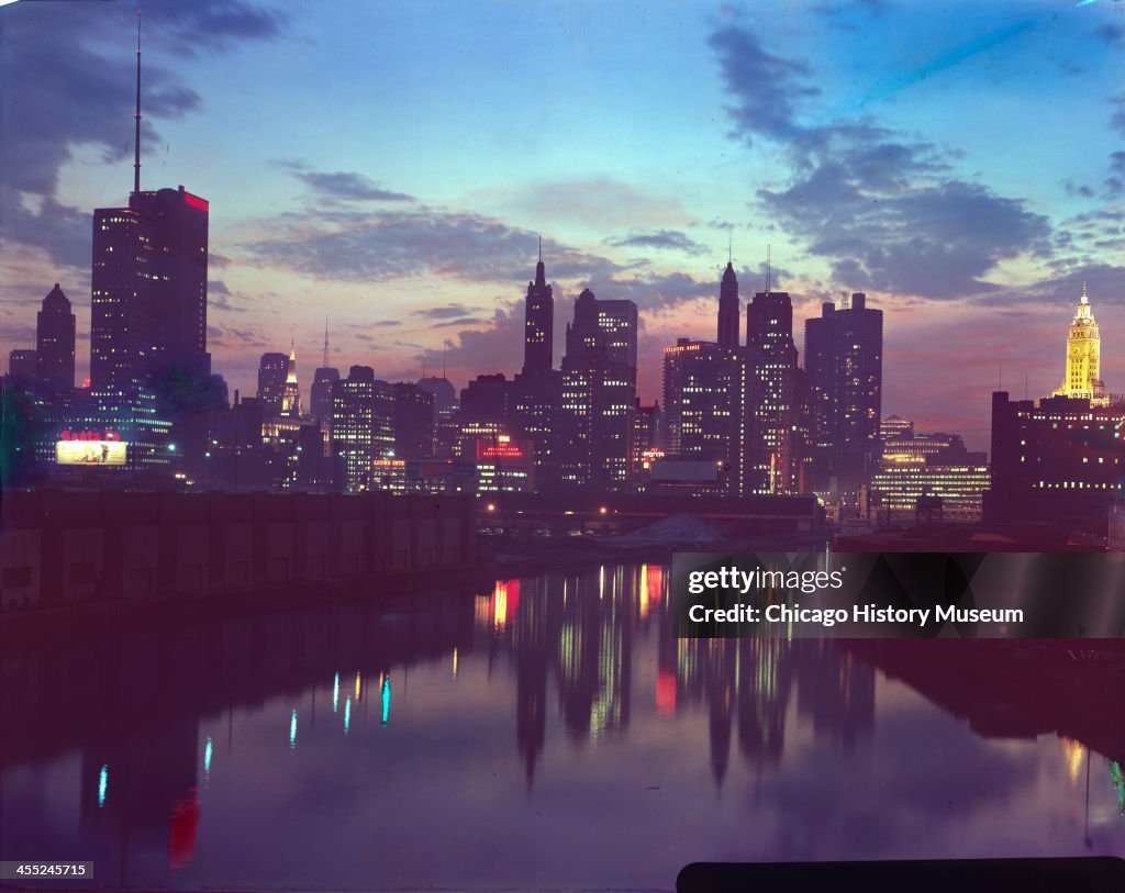Evening View Of Chicago Skyline