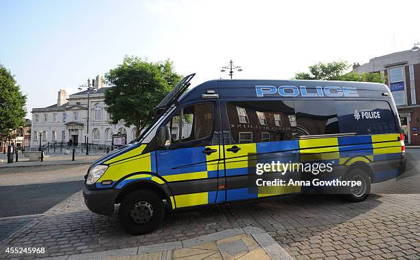 Police presence are seen outside as Shaun Wright, Police and Crime Commissioner of South Yorkshire attends a South Yorkshire Police and Crime Panel...