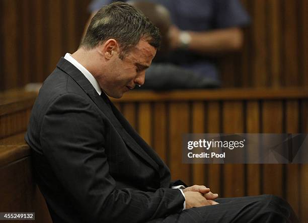 Oscar Pistorius reacts in the Pretoria High Court on September 11 in Pretoria, South Africa. South African Judge Thokosile Masipa has ruled out...