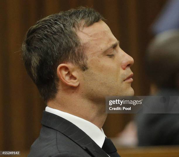 Oscar Pistorius reacts in the Pretoria High Court on September 11 in Pretoria, South Africa. South African Judge Thokosile Masipa has ruled out...
