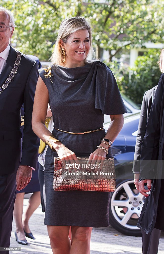 Queen Maxima Of The Netherlands Attends Financial And Pension Seminar