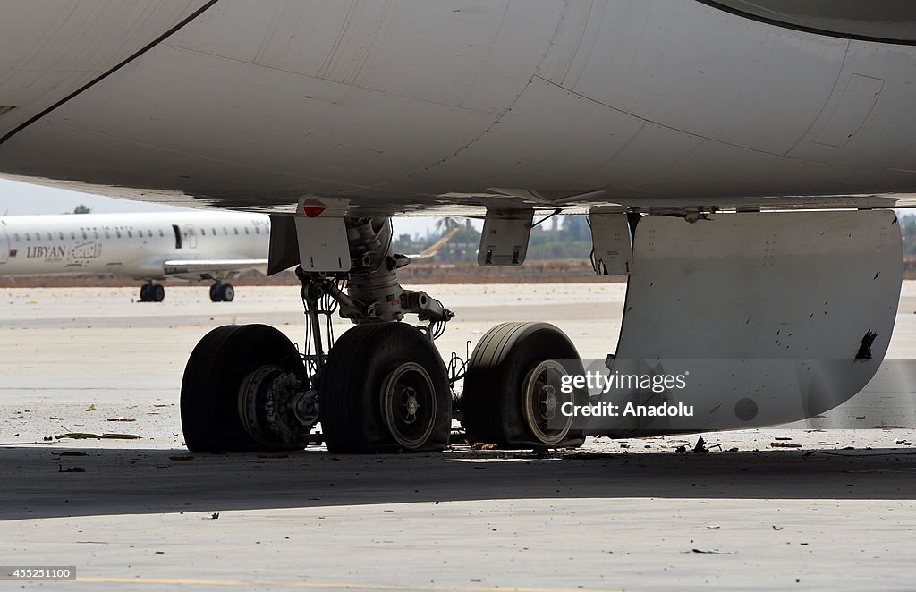 Tripoli International Airport damaged at the conflicts