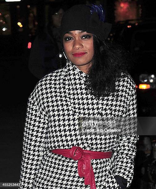 Tatyana Ali is seen in Soho on December 11, 2013 in New York City.