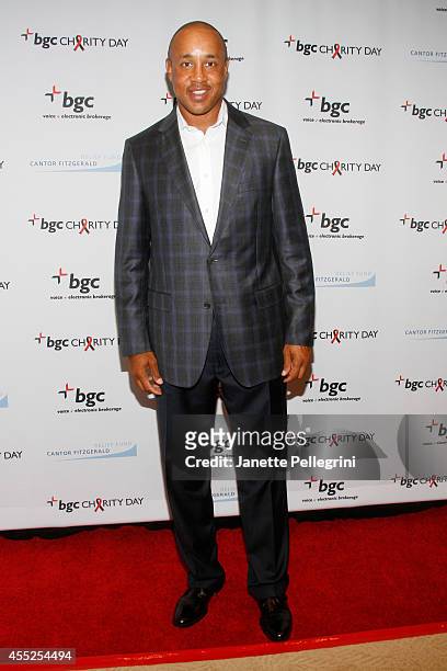 Basketball player John Starks attends Annual Charity Day Hosted By Cantor Fitzgerald And BGC at BGC Partners, INC on September 11, 2014 in New York...