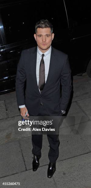 Micheal Buble seen leaving ITV studios after filming the "Alan Carr" show on December 11, 2013 in London, England.