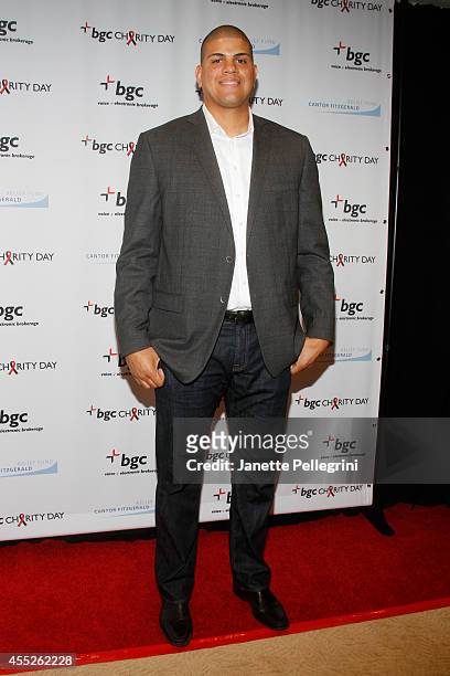 Baseball player Dellin Betances attends Annual Charity Day Hosted By Cantor Fitzgerald And BGC at BGC Partners, INC on September 11, 2014 in New York...