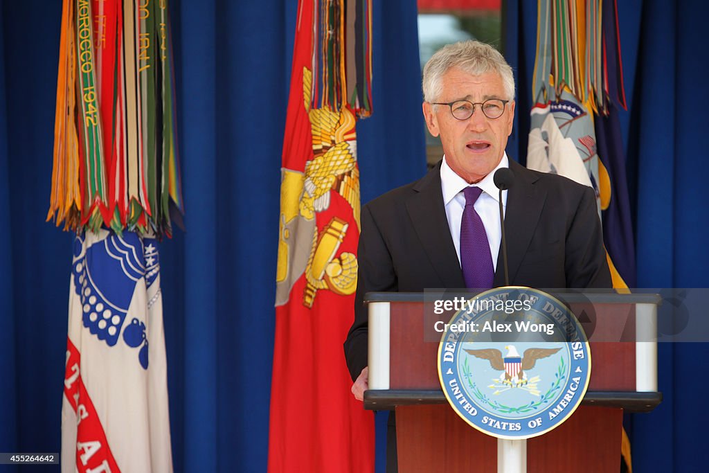 Defense Secretary Hagel And Chief of Naval Operations Admiral Jonathan Greenert Hosts Pentagon Community 9/11 Observance Ceremony