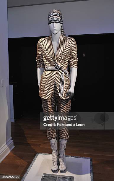 Mannequin featuring clothes from the Zaldy collection photographed during the Zaldy presentation at Zaldy Studio on September 11, 2014 in New York...