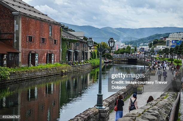 otaru canal - otaru hokkaido stock pictures, royalty-free photos & images