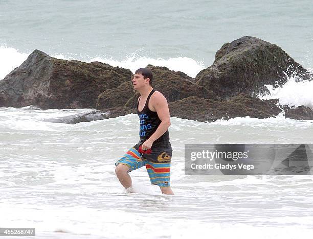 Channing Tatum is seen filming "22 Jump Street" at Condado Beach on December 11, 2013 in San Juan, Puerto Rico.