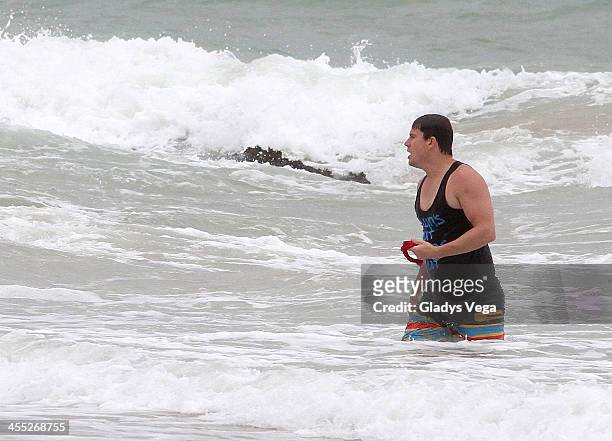 Channing Tatum is seen filming "22 Jump Street" at Condado Beach on December 11, 2013 in San Juan, Puerto Rico.