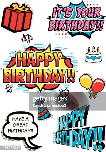 Pop Art Birthday Elements Pop Art Birthday Elements