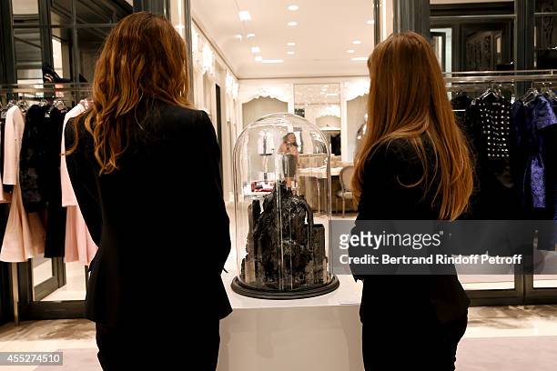View of work from Angelique Lecaille, Lady Rock during the "Promenade pour un objet d'exception". Held at Boutique Dior Montaigne on September 11,...