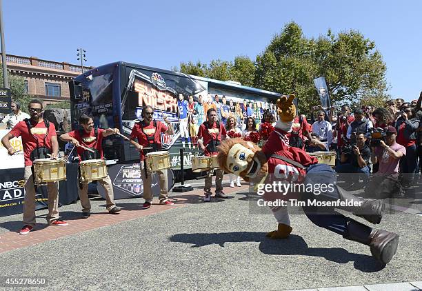 Levi Strauss & Co. Celebrates the upcoming home opener at Levi's Stadium with a company-wide pep rally featuring the a Levi's-clad Sourdough Sam on...