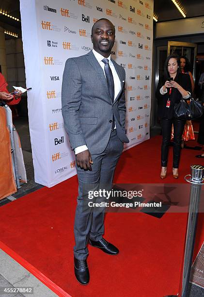 Actor/recording artist Akon attends the "American Heist" premiere during the 2014 Toronto International Film Festival at Princess of Wales Theatre on...