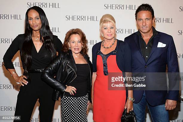 Beverly Johnson, Nikki Haskell, Ivana Trump and Mark Antonio attend the Sherri Hill Fashion Show during Mercedes-Benz Fashion Week Spring 2015 on...
