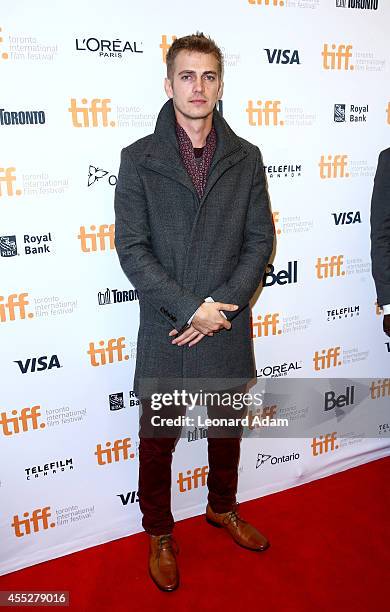 Actor Hayden Christensen attends the "American Heist" premiere during the 2014 Toronto International Film Festival at Princess of Wales Theatre on...