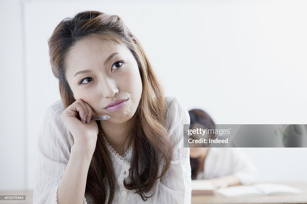 The female college students receive a lesson