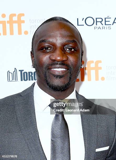 Actor/recording artist Akon attends the "American Heist" premiere during the 2014 Toronto International Film Festival at Princess of Wales Theatre on...