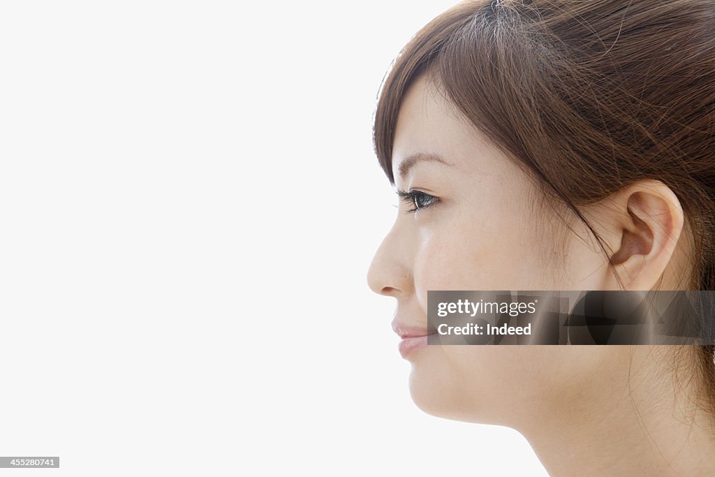 Sideways-facing of woman