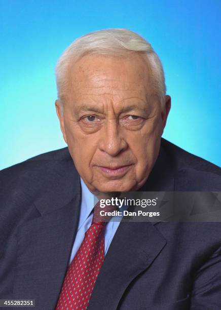 Portrait of Israeli former Prime Minister Ariel Sharon, near Sderot, Israel, January 1, 2001. The photo was taken at his ranch, Havat Hashikmim.