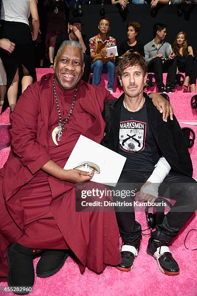Andre Leon Talley and photographer Steven Klein attend the Marc Jacobs fashion show during Mercedes-Benz Fashion Week Spring 2015 at Park Avenue...