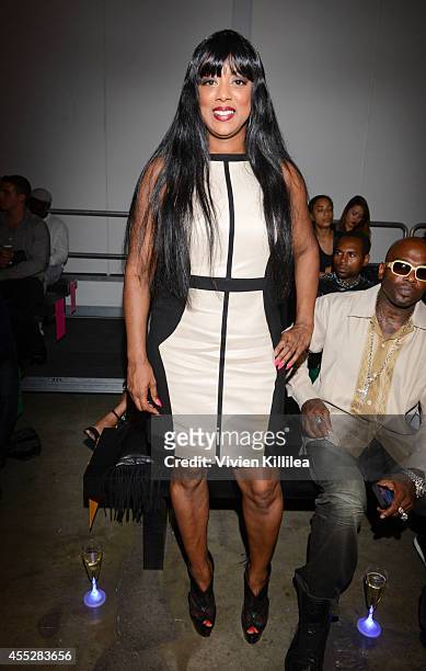 Cicely Evans attends the K. Nicole fashion show during Mercedes-Benz Fashion Week Spring 2015 at Pier 59 on September 11, 2014 in New York City.